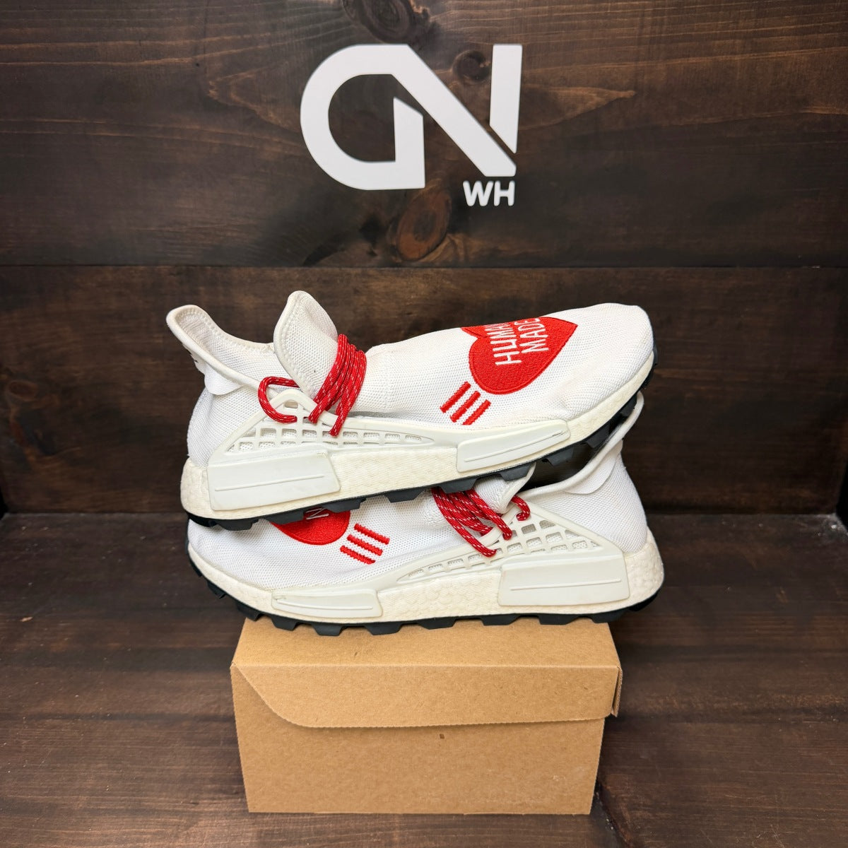 adidas NMD HU Pharrell Human Made White Red Size 11.5 (Pre-Owned) - Image 1