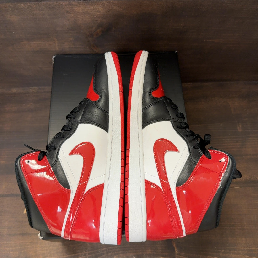 Jordan 1 Mid SE Patent Bred Toe Size 11.5 (Pre-Owned) - Image 6