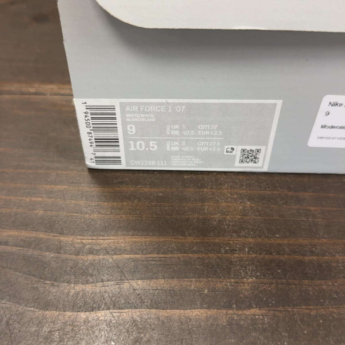 Nike Air Force 1 Low '07 White Size 9 (Pre-Owned) - aux
