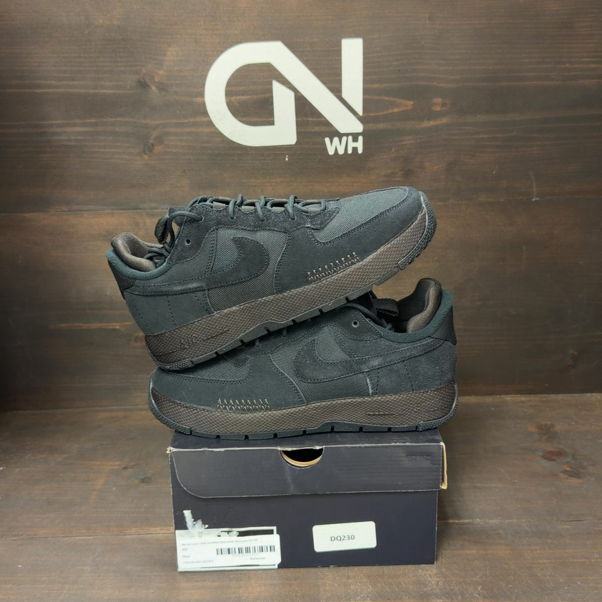 Nike Air Force 1 Wild Low Black Velvet Brown (Women's) Size 9W - Image 1