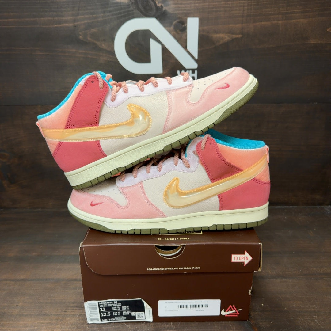 Nike Dunk Mid Social Status Free Lunch Strawberry Milk - Image 1