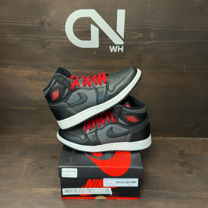 Jordan 1 Retro High Black Satin Gym Red Black (GS) - Image 1