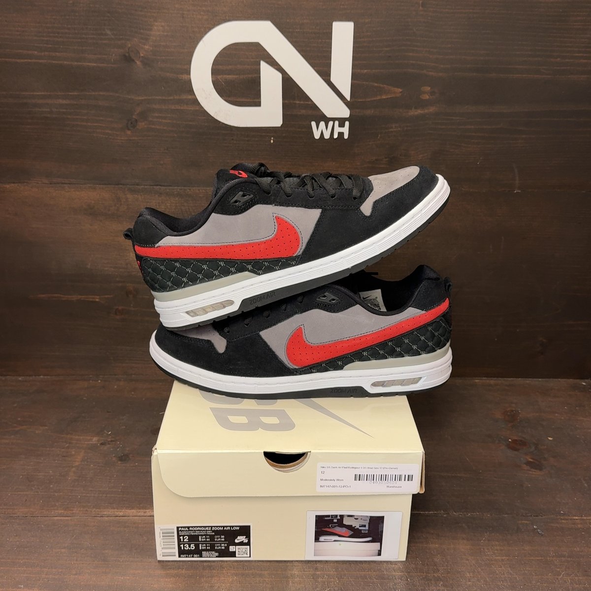 Nike SB Zoom Air Paul Rodriguez 1 OG Bred Size 12 (Pre-Owned) - front