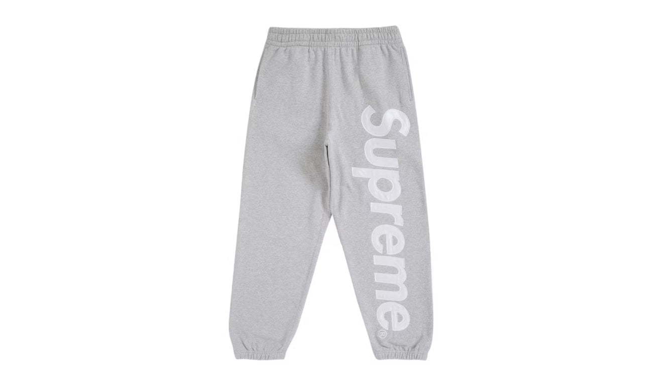 Supreme Satin Applique Sweatpants Heather Grey (FW24)