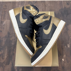 Jordan 1 Retro High OG Black Metallic Gold Size 9.5 (Pre-Owned) - Image 1