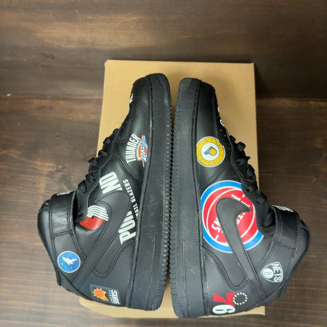 Nike Air Force 1 Mid Supreme NBA Black Size 8 (Pre-Owned) - Image 5