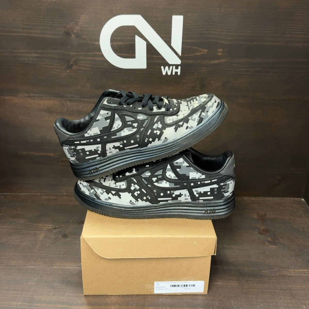 Nike Lunar Force 1 Low Digi Camo Black Size 10.5 (Pre-Owned) - Image 1