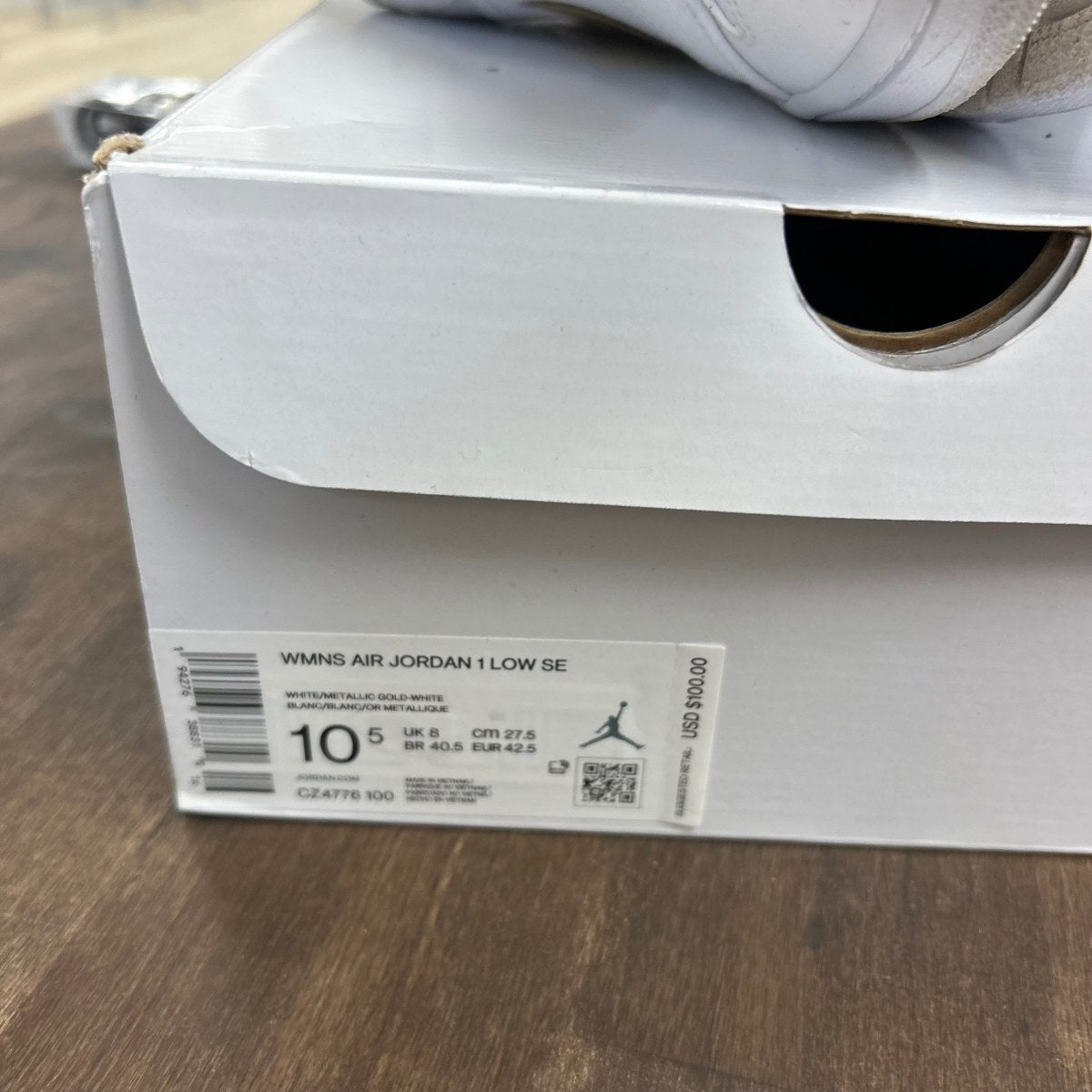 Jordan 1 Low White Metallic Gold (Women's) - Image 6