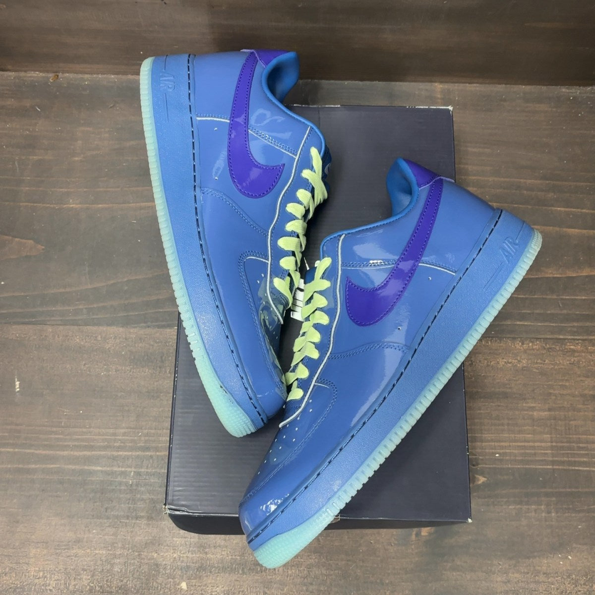 Nike Air Force 1 Low Patent Leather Mystic Navy Grape Ice - Image 2