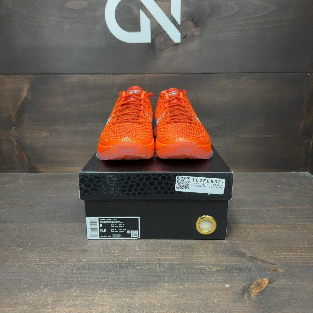 Nike Kobe 6 Protro Total Orange Size 8 (Pre-Owned)