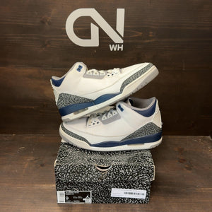 Jordan 3 Retro Midnight Navy Size 9 (Pre-Owned) - front