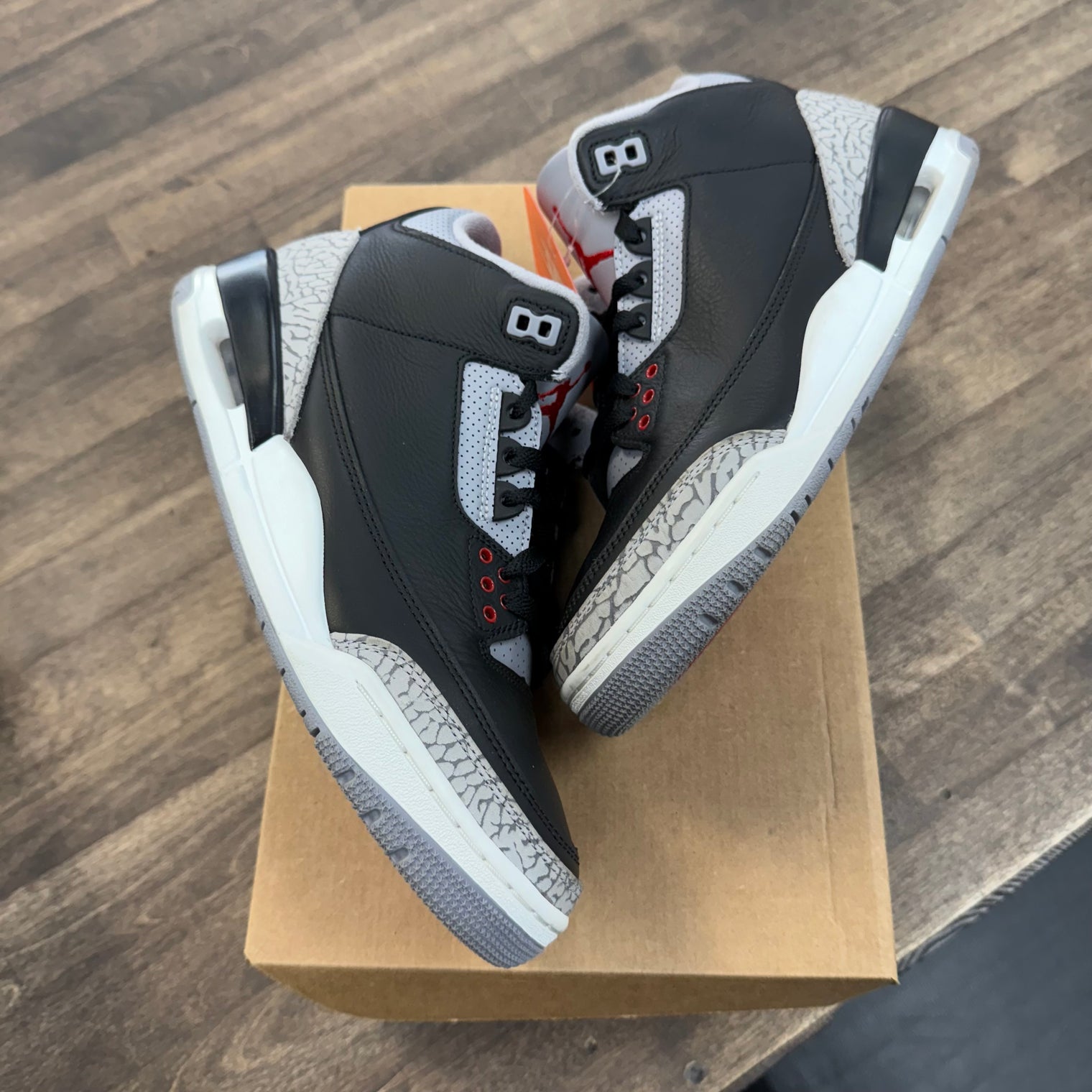 Black Cement Jordan 3 (2024) (USED, No Insoles, No Box)