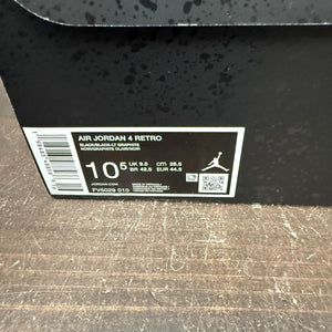 Jordan 4 Retro Black Cat (2025) Size 10.5 (Pre-Owned) - aux