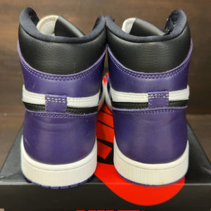 Jordan 1 Retro High Court Purple White Size 7.5 (Pre-Owned) - aux