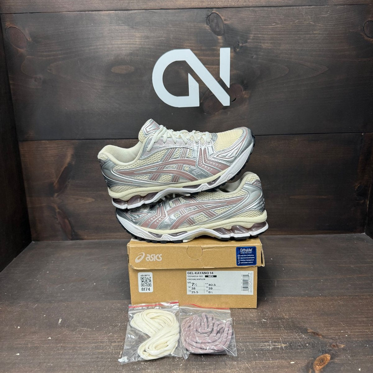 ASICS Gel-Kayano 14 Kith Cream Antler Size 7.5 (Pre-Owned) - front