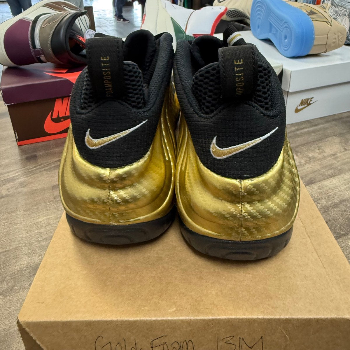 Nike Air Foamposite Pro Metallic Gold Size 13 (Pre-Owned) - Image 4