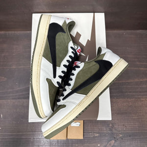 Jordan 1 Retro Low OG SP Travis Scott Medium Olive Size 10 (Pre-Owned) - tag