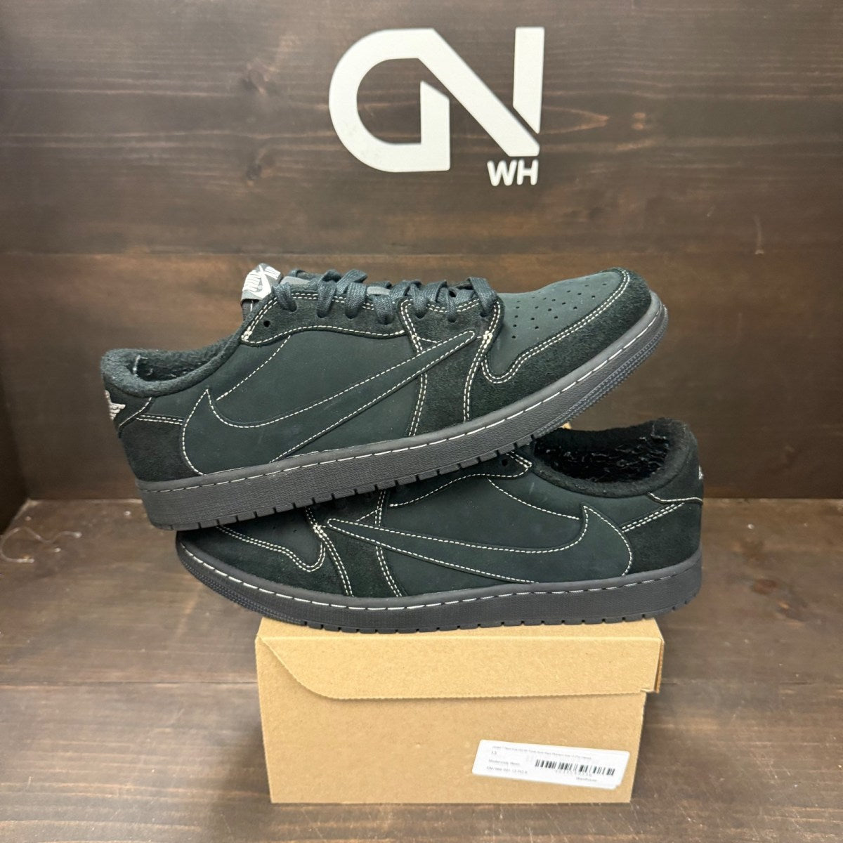 Jordan 1 Retro Low OG SP Travis Scott Black Phantom Size 13 (Pre-Owned) - Image 1