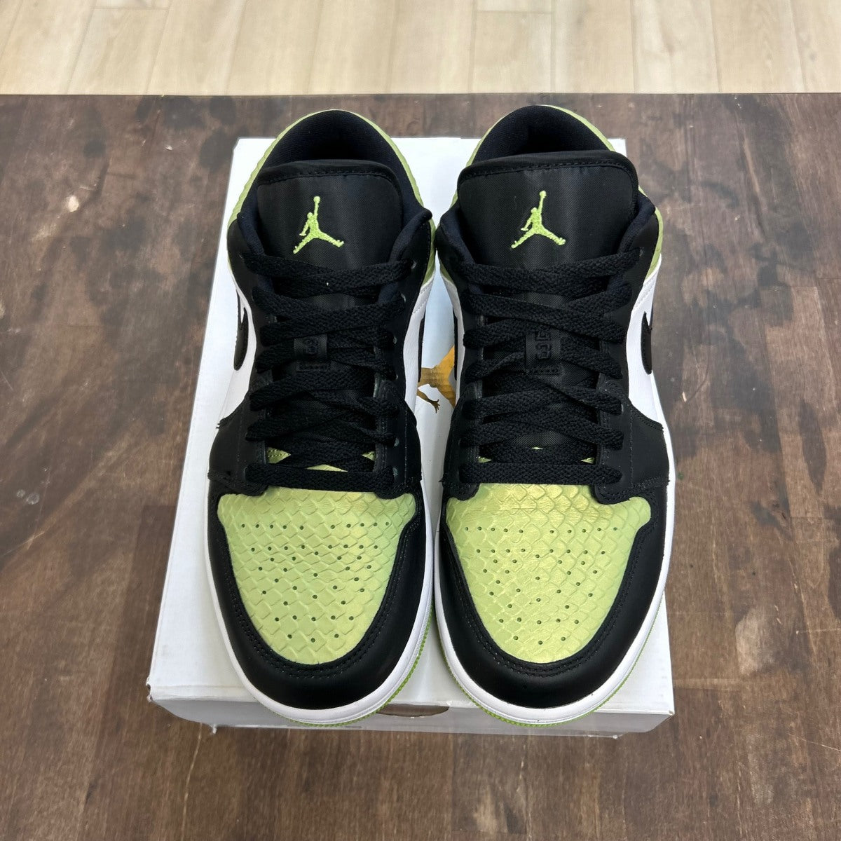 Jordan 1 Low Snakeskin Vivid Green (Women's) - Image 2