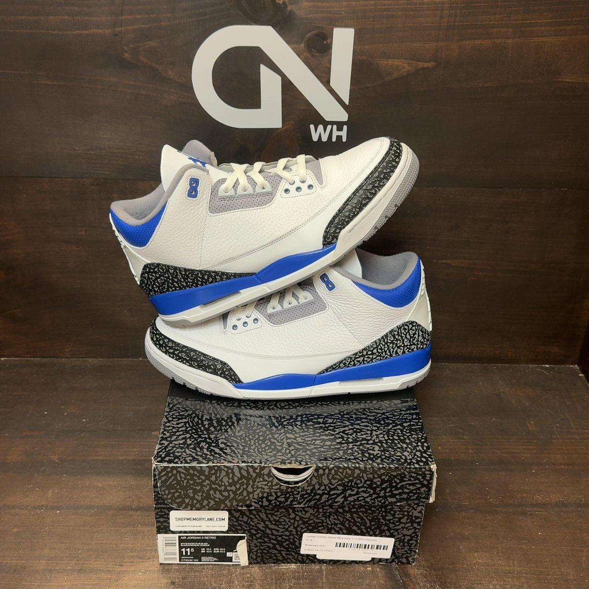 Jordan 3 Retro Racer Blue Size 11.5 (Pre-Owned) - front