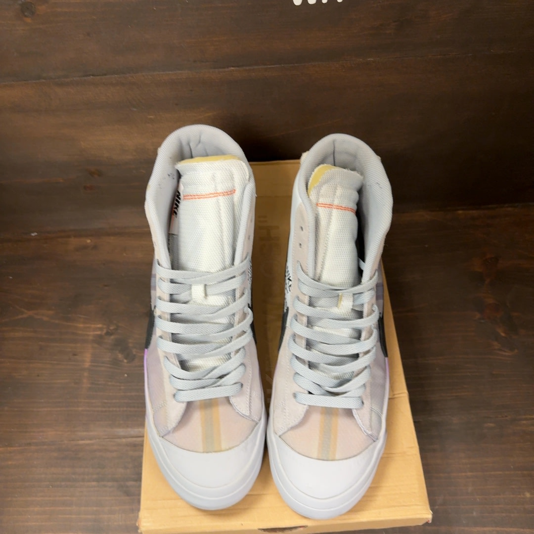 Nike Blazer Mid Off-White Wolf Grey Serena Queen - Image 3
