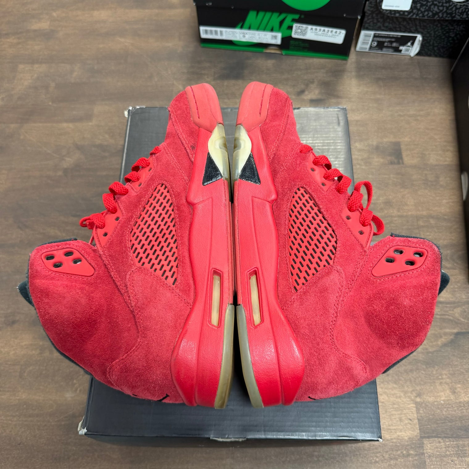 Red Suede Jordan 5 (Used,No Box)