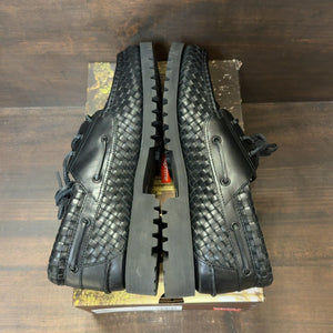 Timberland Woven Leather 3-Eye Lug Supreme Black Size 11 (Pre-Owned)