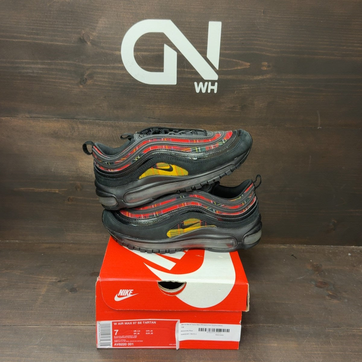Nike Air Max 97 Tartan Black (Women's) Size 7W (Pre-Owned) - Image 1