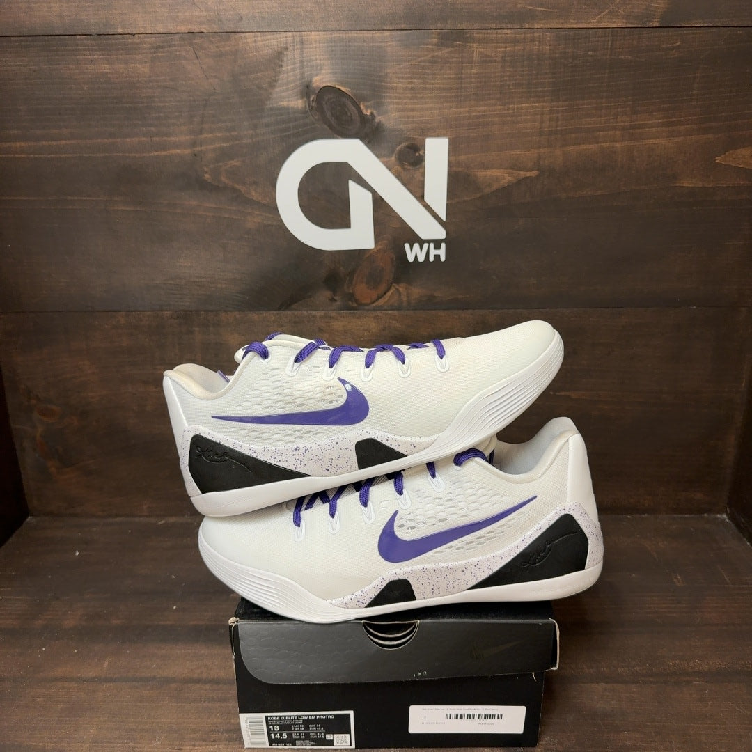 Nike Kobe 9 Elite Low EM Protro White Court Purple - Image 1