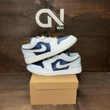 Jordan 1 Low SE Football Grey White Gym Red Midnight Navy (Women's) Size 11.5W - Image 1