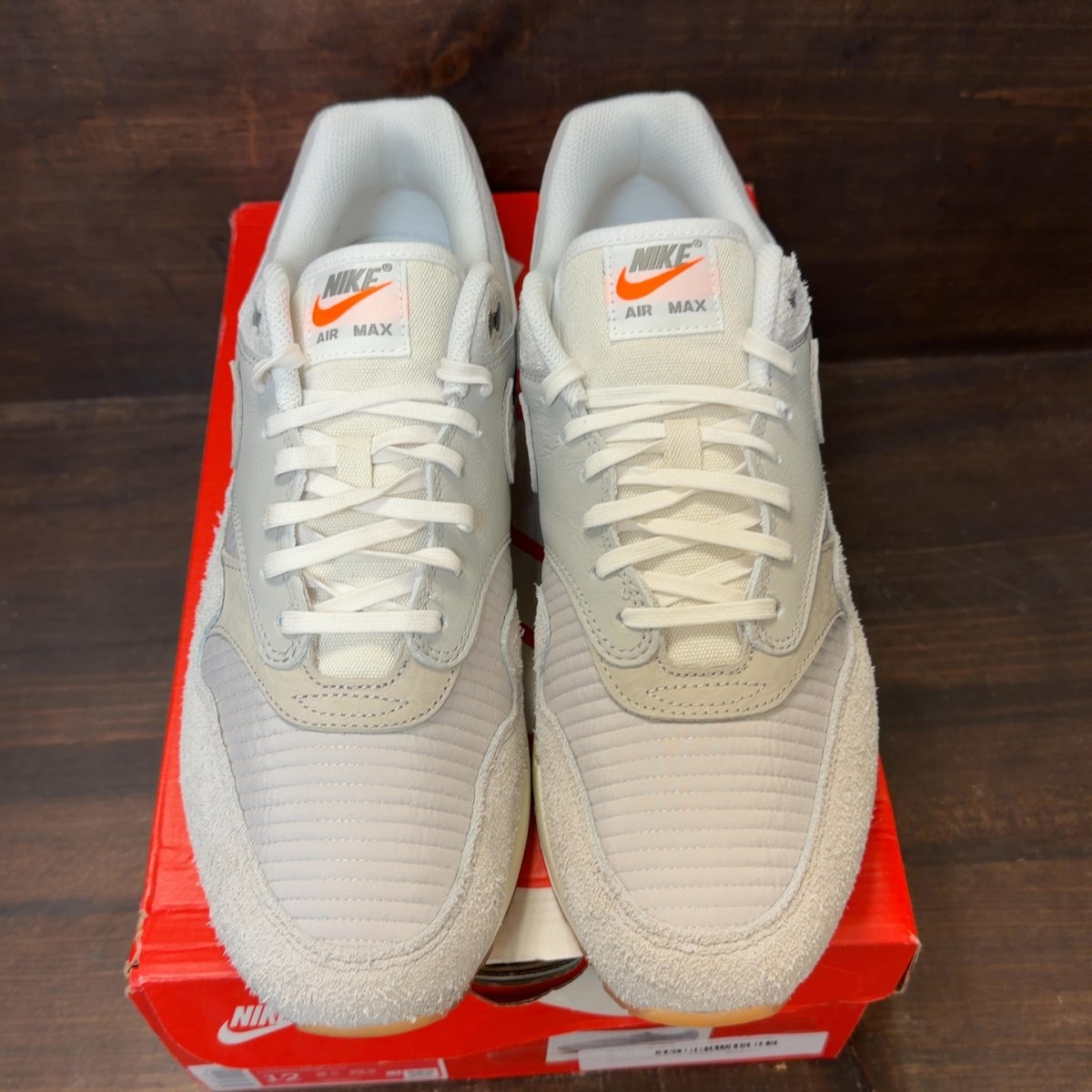 Nike Air Max 1 PRM Light Iron Ore Total Orange - Image 3