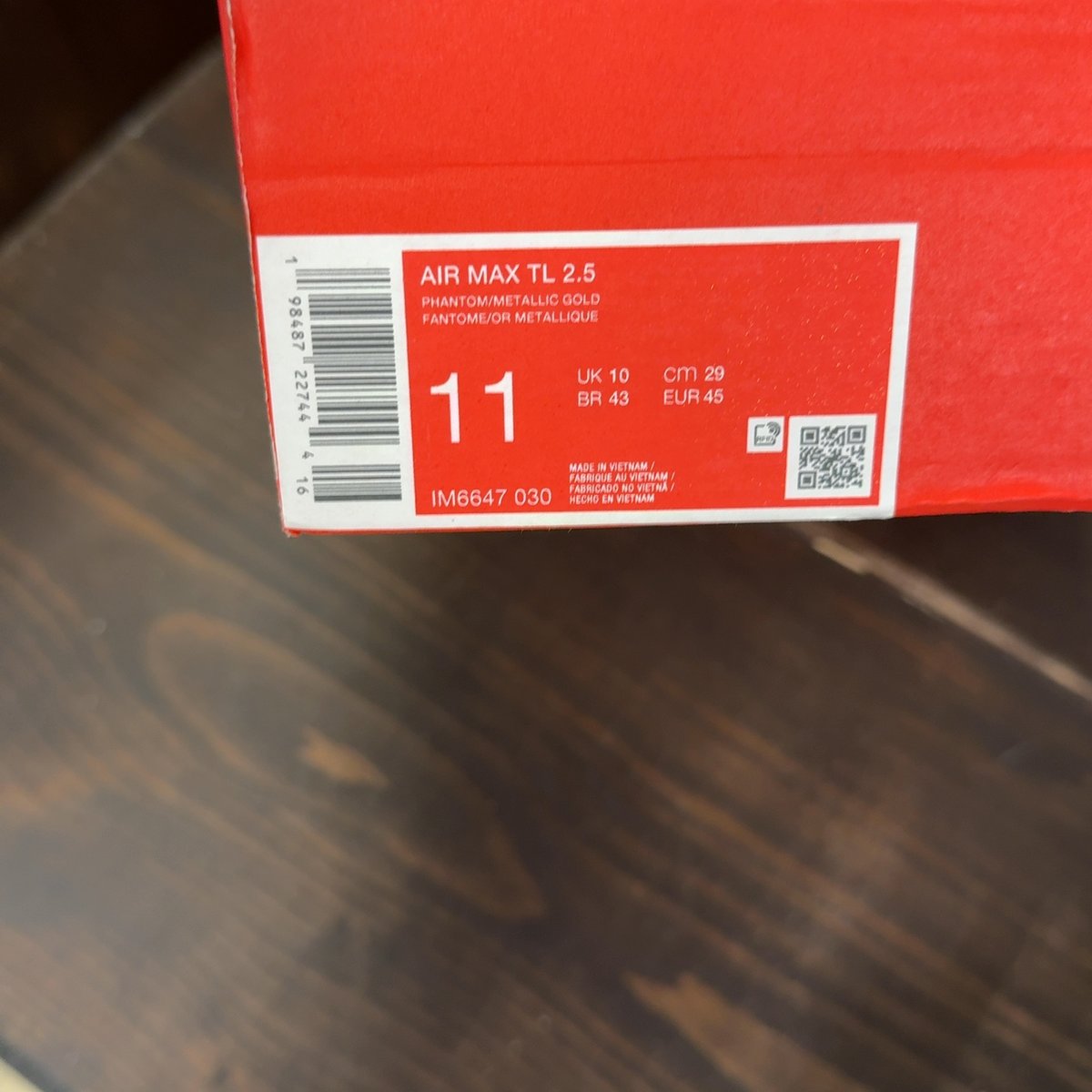 Nike Air Max TL 2.5 Phantom Silver Dark Team Red Size 11 - aux