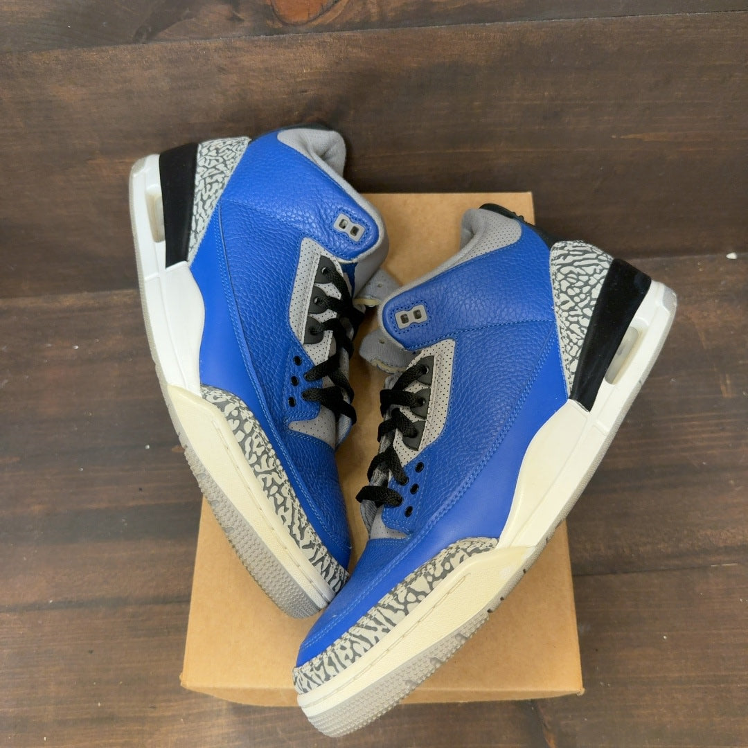 Jordan 3 Retro Varsity Royal Cement Size 13 (Pre-Owned) - Image 2