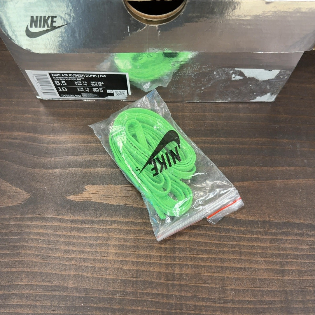 Nike Air Rubber Dunk Off-White Green Strike Size 8.5 (Pre-Owned)