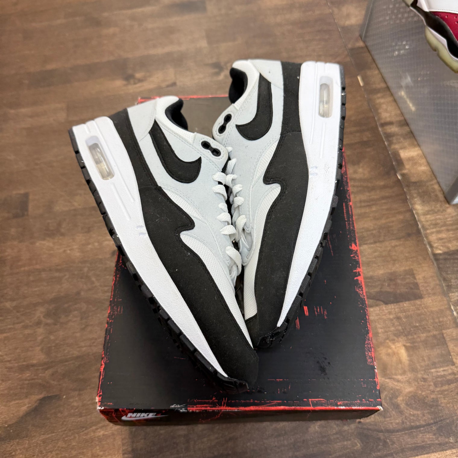 Black White Big Bubble Air Max 1 (USED, Replacement Box)