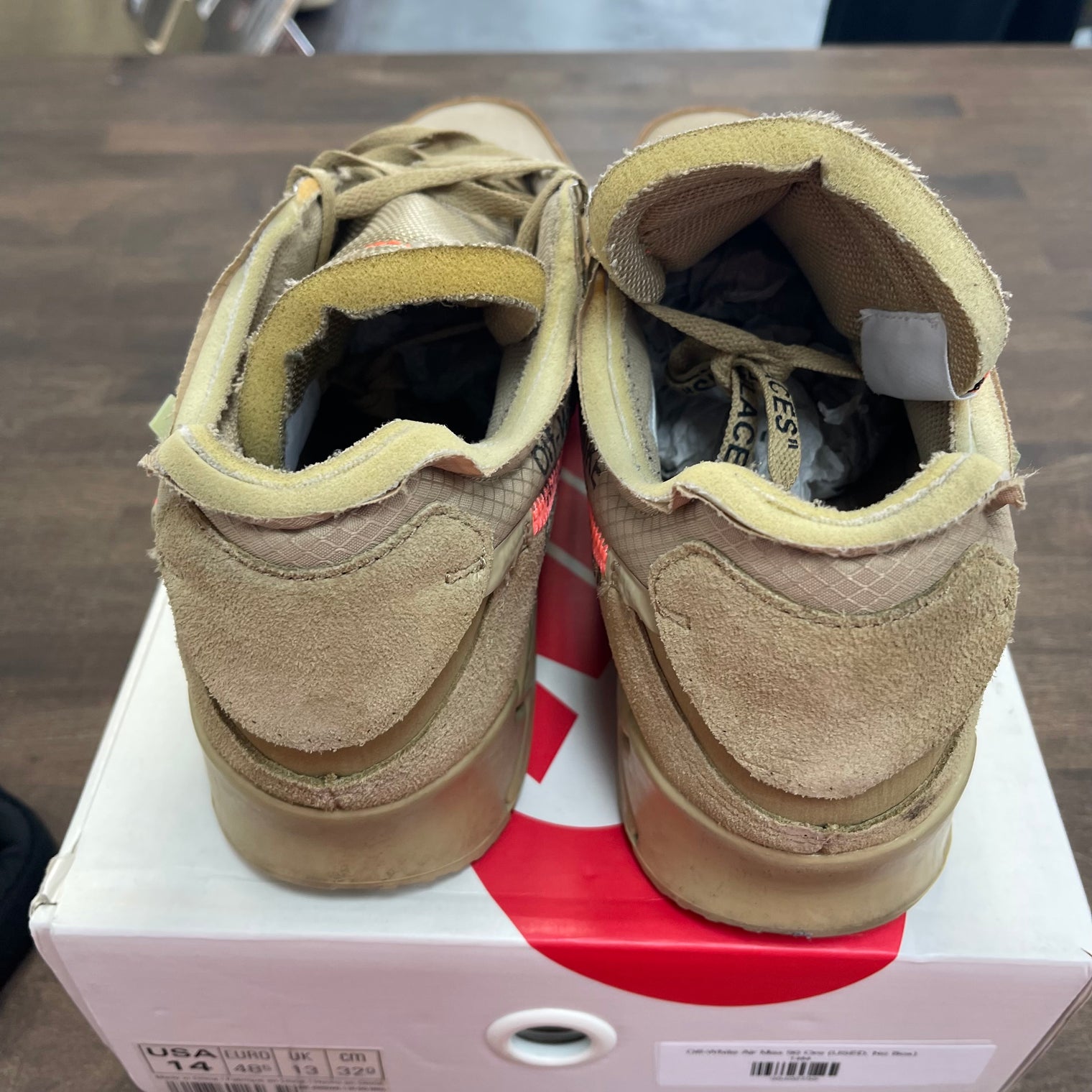 Off-White Air Max 90 Desert Ore (USED, No Box)