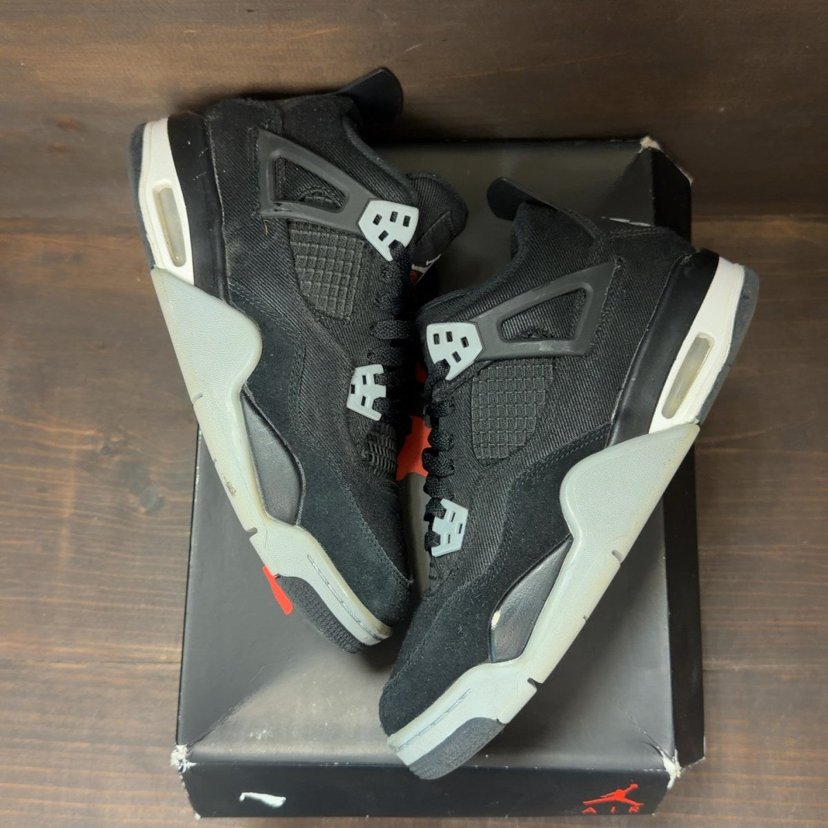 Jordan 4 Retro Black Canvas (GS) Size 6.5Y (Pre-Owned) - back