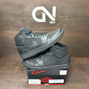 Jordan 1 Mid Triple Black (2014) - Image 1