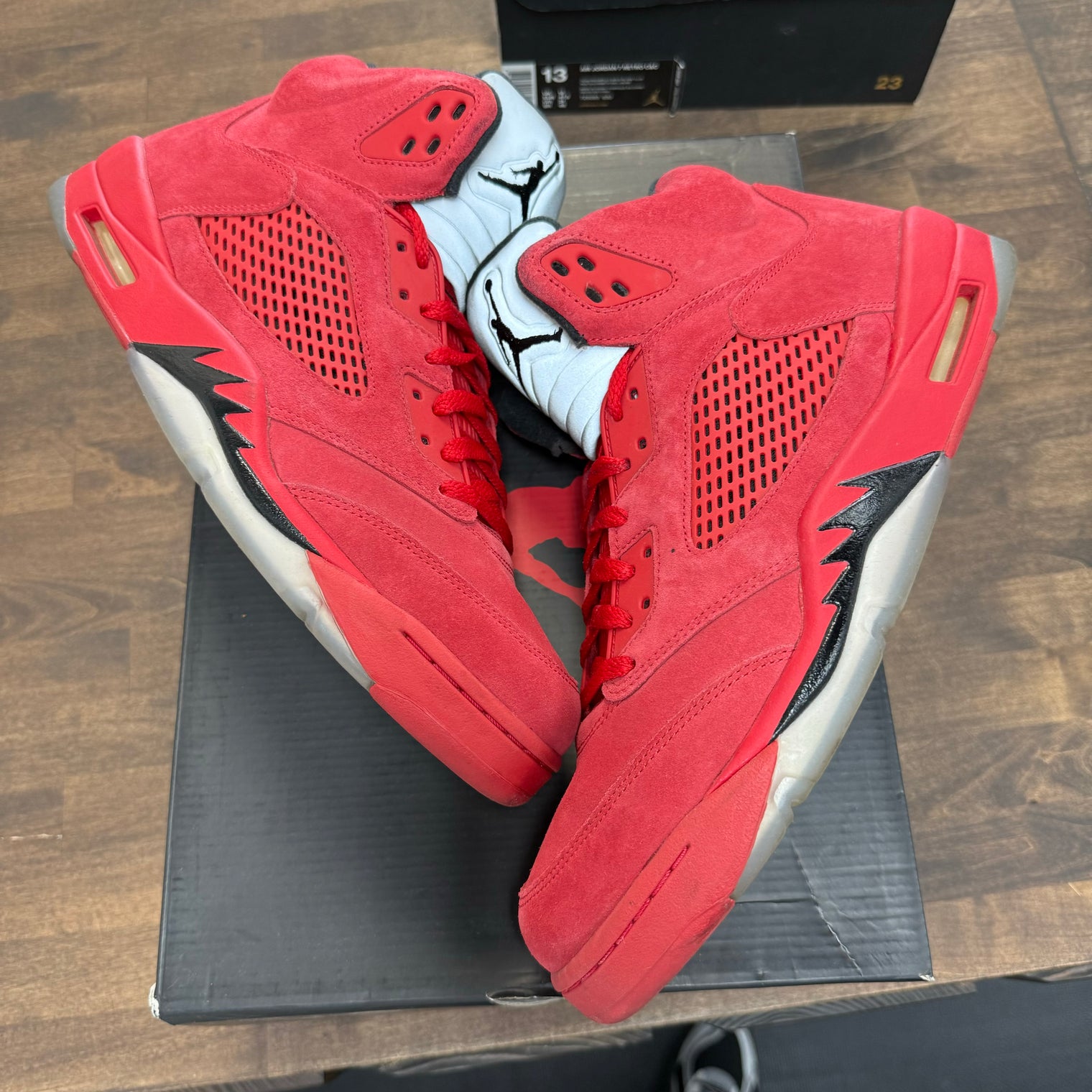 Red Suede Jordan 5 (USED)