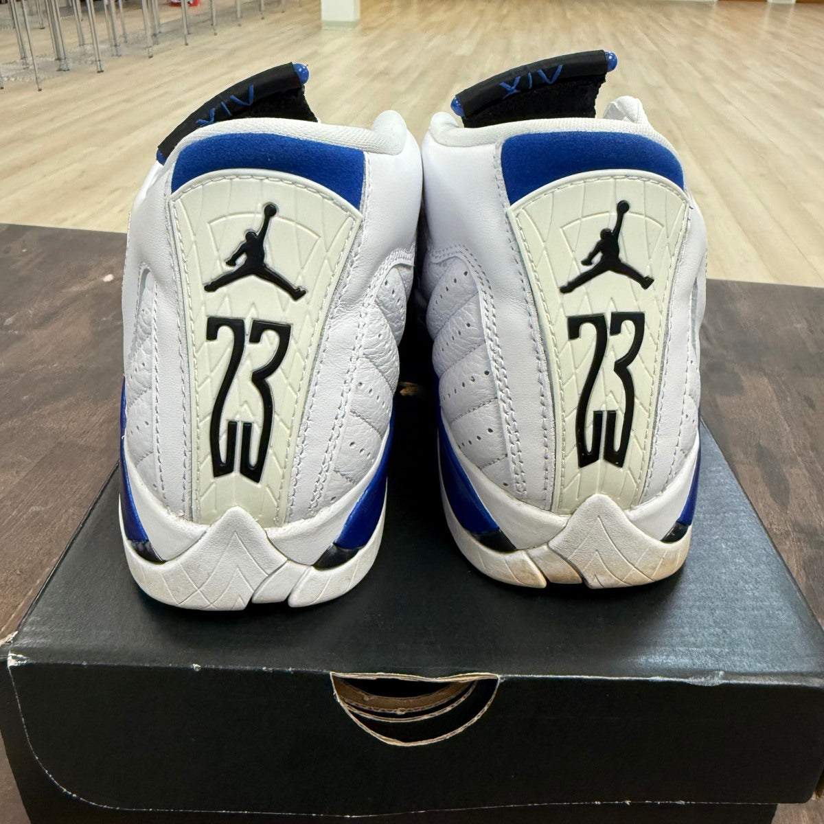 Jordan 14 Retro White Hyper Royal (GS) - Image 4
