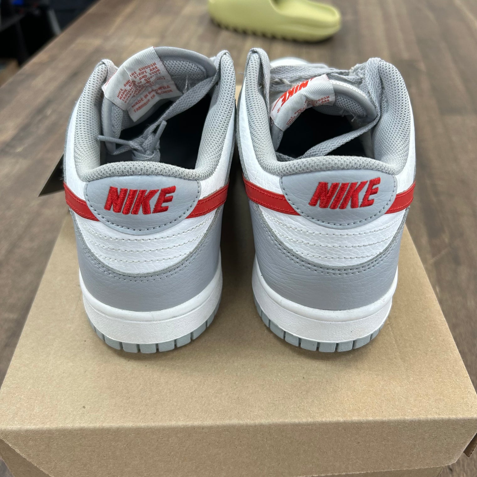 White Wolf Grey University Red Dunk Low (GS) (USED, No Box)