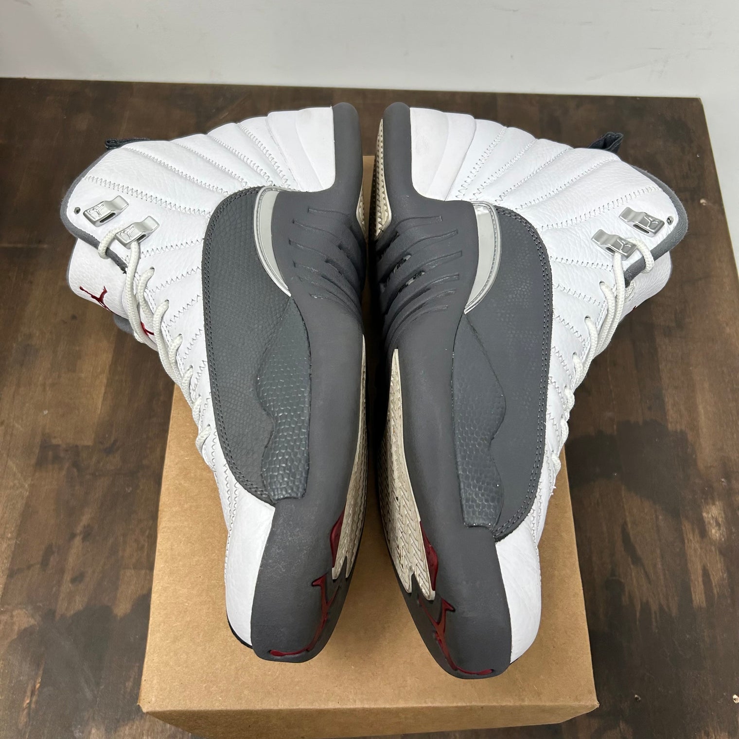 White Dark Grey Jordan 12 (Used, No Box)