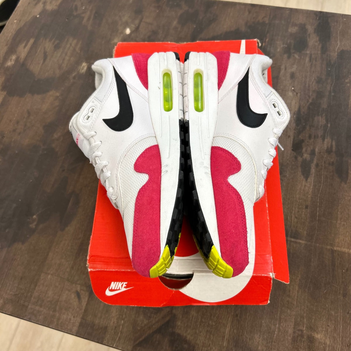 Nike Air Max 1 White Black Volt Rush Pink - Image 3