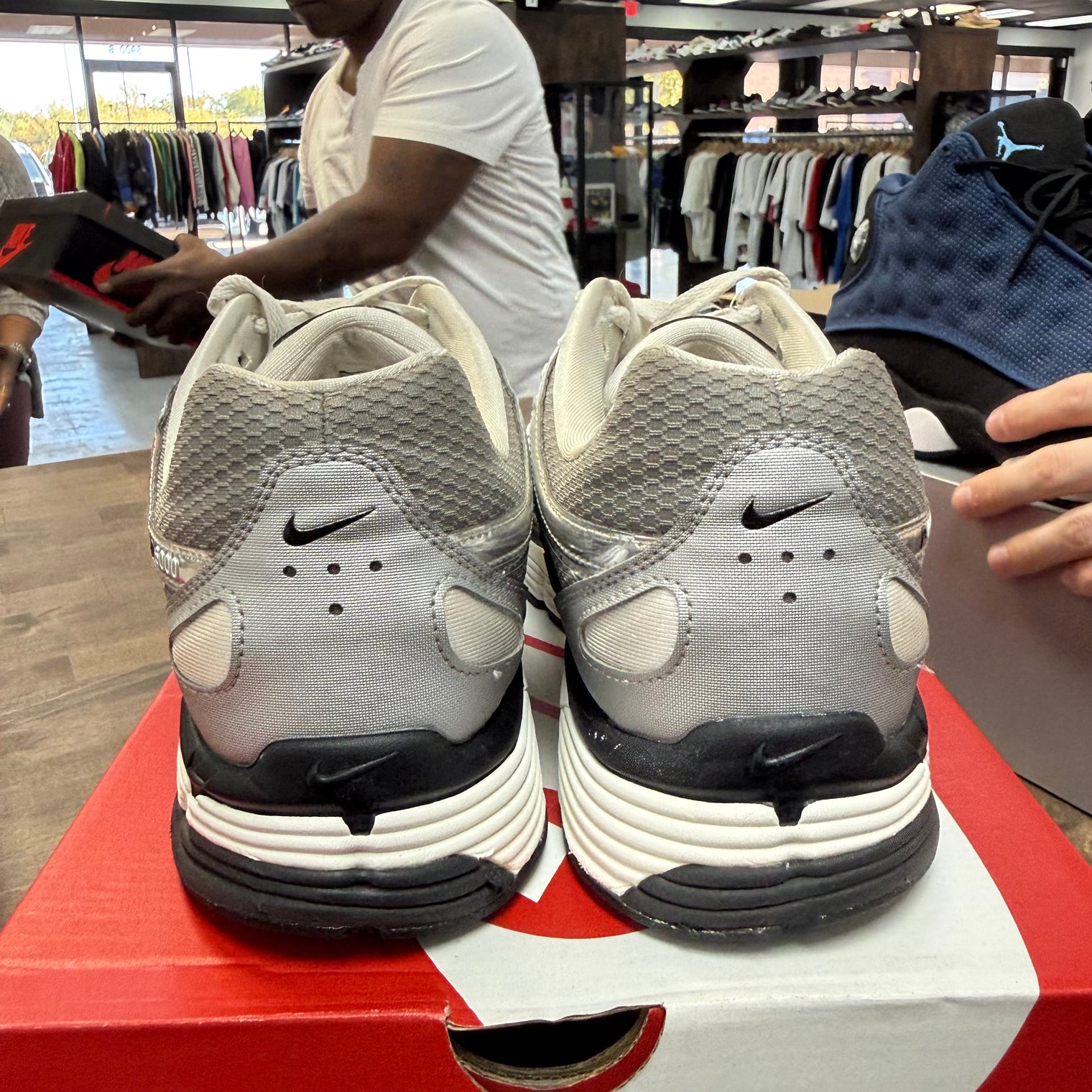 Metallic Silver Nike P-6000 (USED)