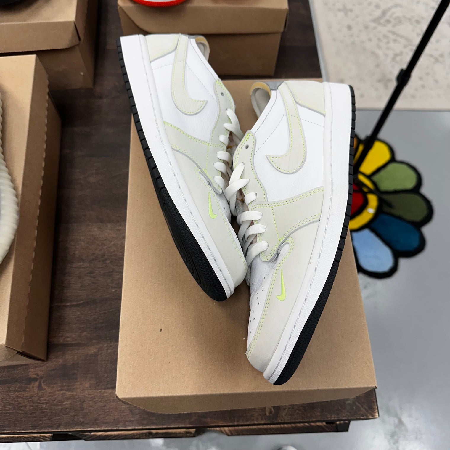 White Ghost Green Black Jordan 1 Low OG (USED,No Box)