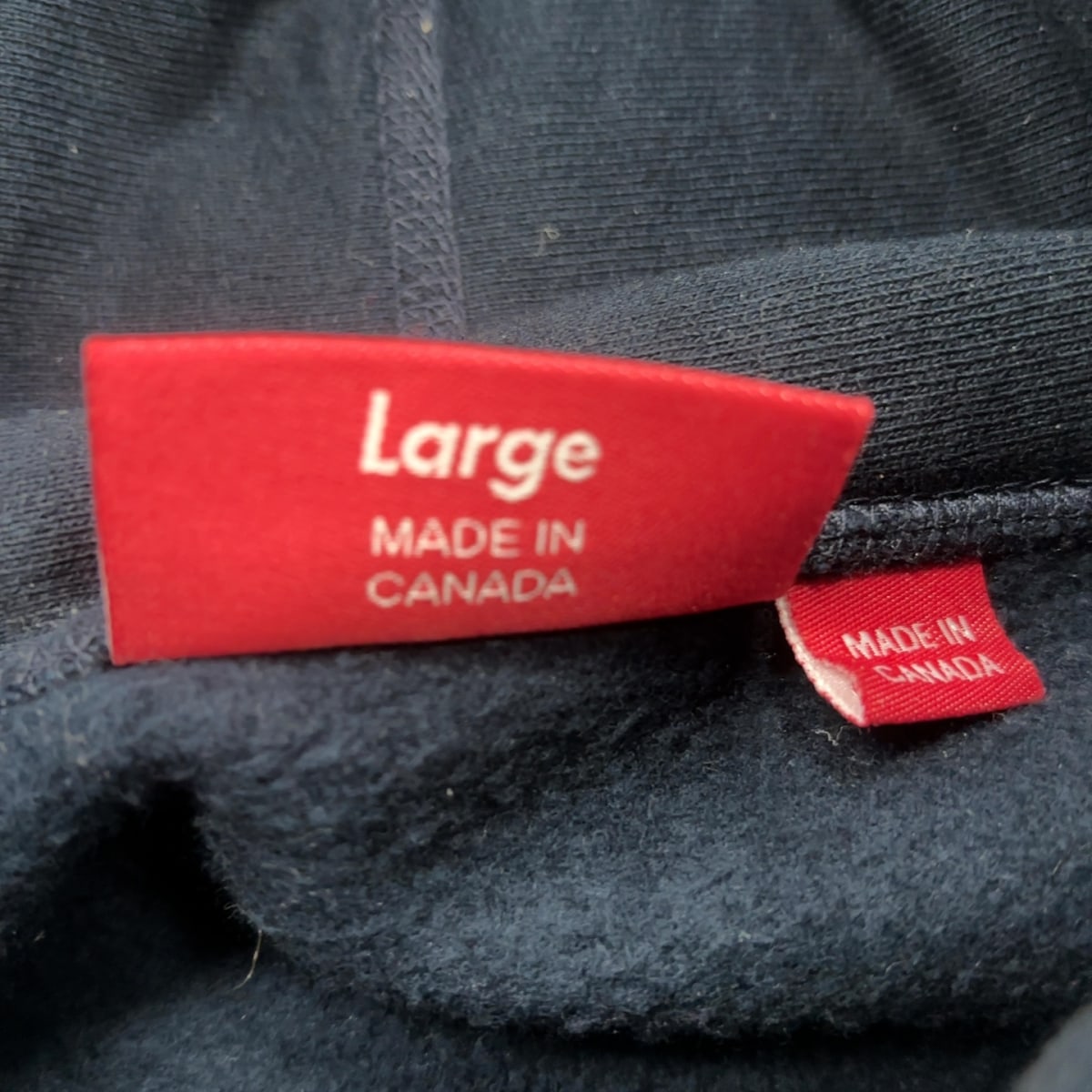Supreme Classic Logo Hooded Sweatshirt Navy Size L (Pre-Owned) - Image 3