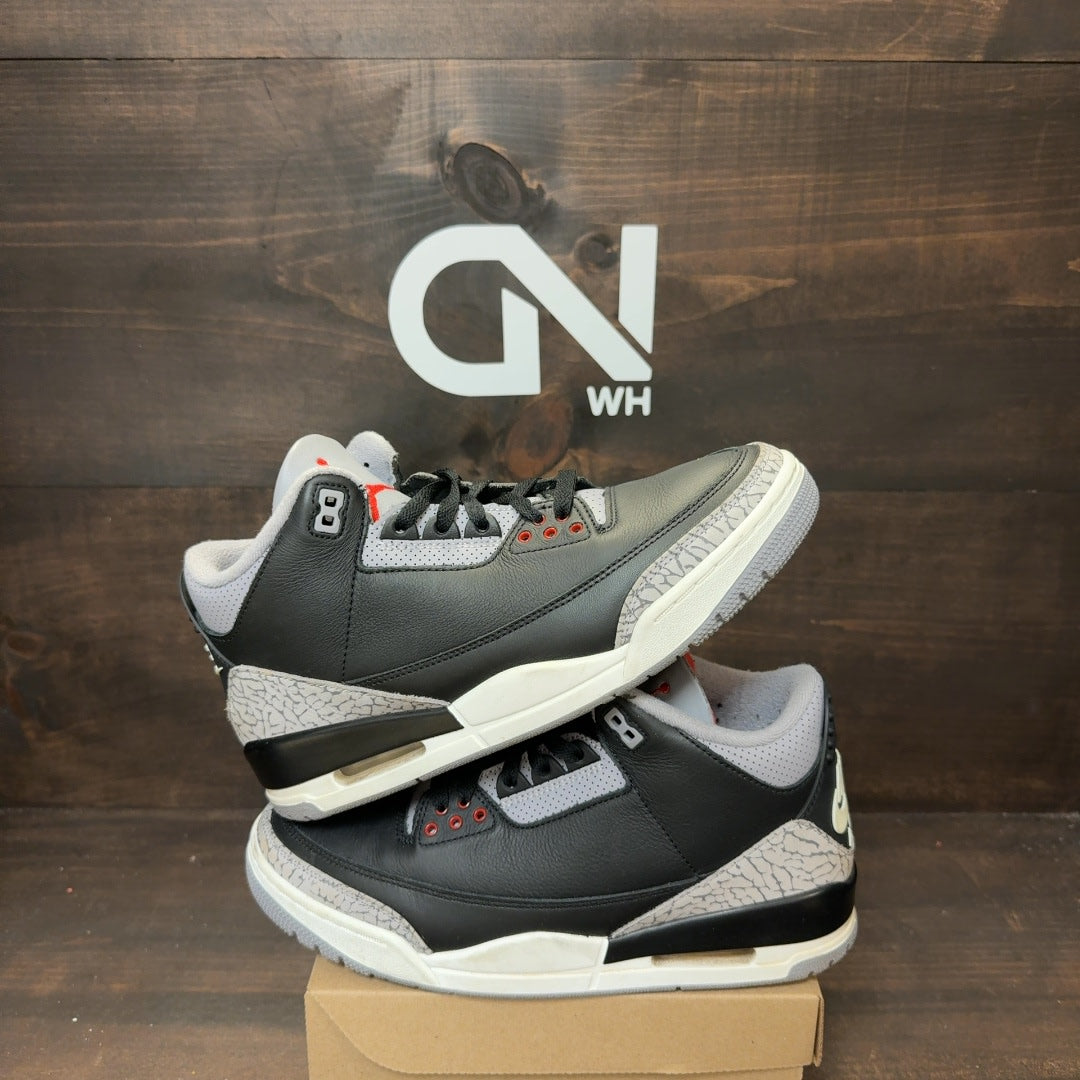 Jordan 3 Retro OG Black Cement (2024) Size 9 (Pre-Owned) - Image 1