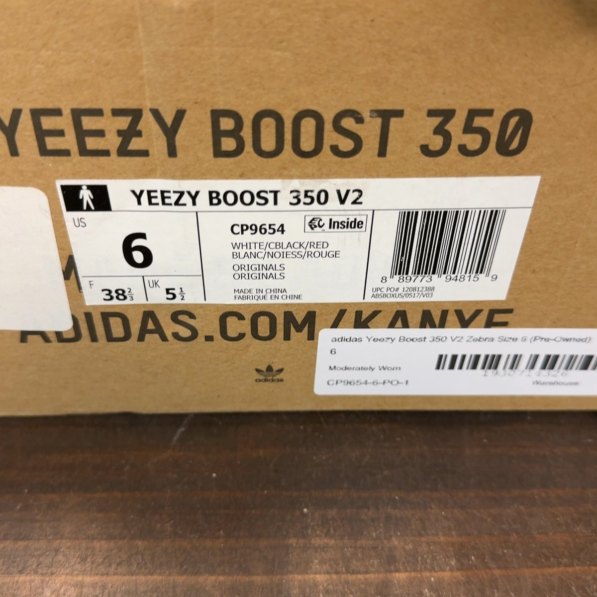 adidas Yeezy Boost 350 V2 Zebra Size 6 (Pre-Owned) - aux