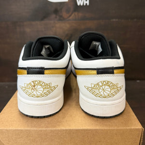 Jordan 1 Low White Black Metallic Gold Swoosh Size 9 (Pre-Owned) - Image 4