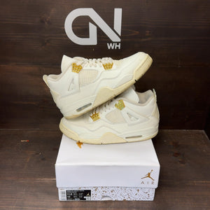 Jordan 4 Retro Metallic Gold (Women's) Size 11.5W (Pre-Owned) - front